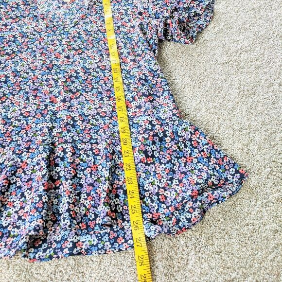 ⭐Floral Michael Kors Flounce Sleeve Top Medium ⭐ - Picture 6 of 7